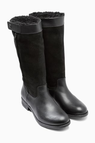 Leather Chunky Rider Boots